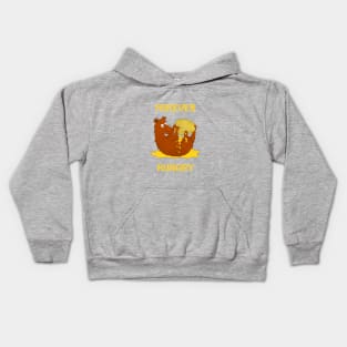 Hungry Bear Eating Honey Kids Hoodie